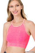 Washed Ribbed Seamless Cropped Cami Top