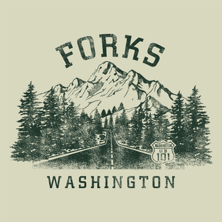 HWY 101 Forks, WA Sand Sketch Long Sleeve Tee