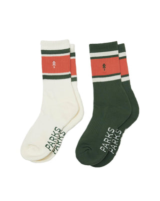 Trail Crew Tube Sock 2 Pack Green/White