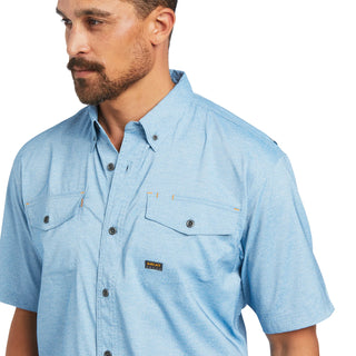 Ariat® Men's Rebar Made Tough Blue DuraStretch Work Shirt