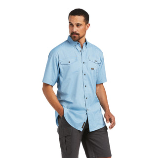 Ariat® Men's Rebar Made Tough Blue DuraStretch Work Shirt