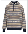 Mesa, Hooey Men’s Blue / Aztec Pattern All Over Hoody with Kangaroo Pocket & Internal Phone Pocket