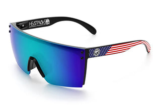 Lazer Face Z87 Sunglasses: Black Frame / Galaxy Blue  Lens - USA Stars and Stripes Arms