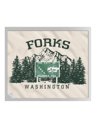 City of Forks Welcomes You HWY 101 Blanket