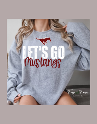 Let's Go Mustangs Design - Grey Combo (Adult + Youth)