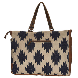 Canvas & Leather Overnight Multi Patch Weekender Bag