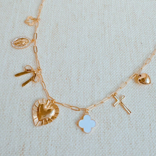 Big Heart 7 Charm Necklace