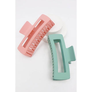 Matte Jumbo Cut Out Rectangle Hair Claw Clip