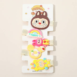 Labubu Playful Monster Bunny Character Hair Clip Set