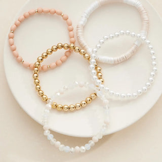 Peach Colored Bracelet Set