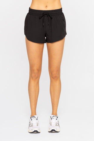 ChicEase Drawcord Mini Shorts- Black