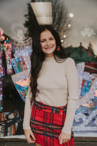 Holiday Red Plaid Skirt