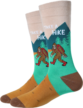 Take a Hike Bigfoot Socks: Brown