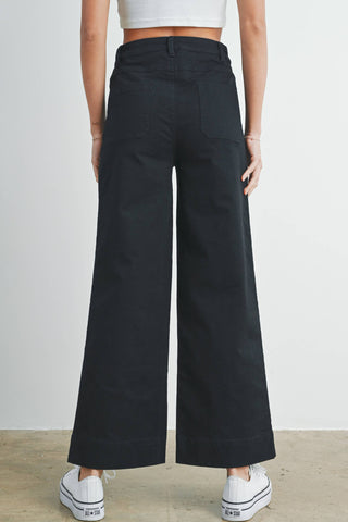 Black Wide Leg Denim Pant