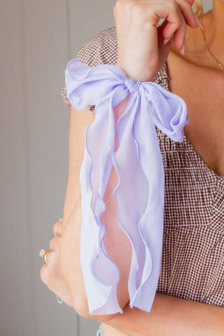 Claire Bow Hair Tie: Peach