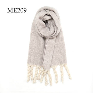 Grey Soft Chunky Solid Fleece Scarf