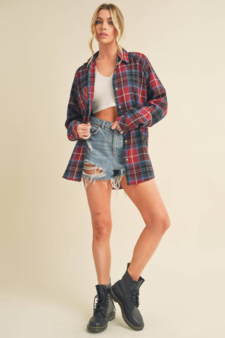 Katie Flannel Shirt: Red / Contemporary