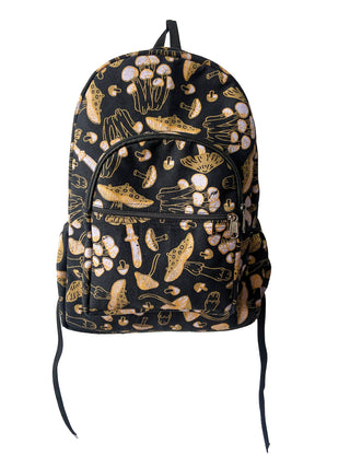 Backpack Mushroom Print: Black