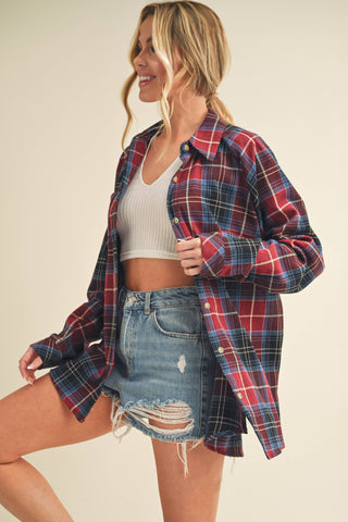 Katie Flannel Shirt: Red / Contemporary