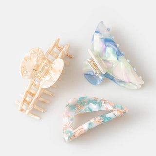 Assorted Shapes Piece Hair Claw Set: MULTI