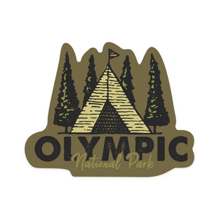 Sticker Olympic National Park, Washington, Tent and Trees