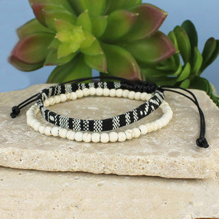 Black Baja White Bracelet Set