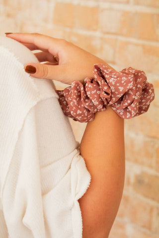 Pansy Floral Jumbo Scrunchie