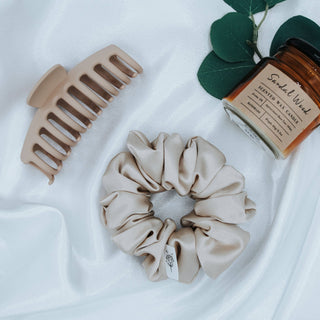 Nude Satin Scrunchie