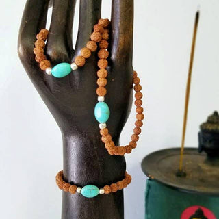 Rudraksha Turquoise Beaded Bracelet