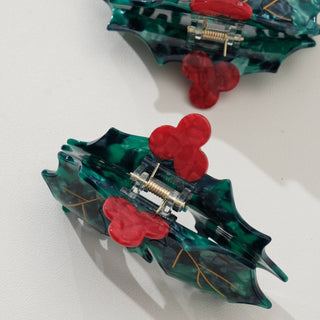 Christmas Holly Claw Clip | Holiday Claw Clip