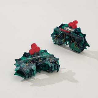 Christmas Holly Claw Clip | Holiday Claw Clip