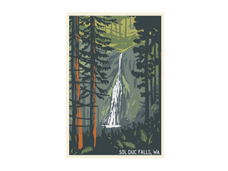 Waterfall Sol Duc Falls WA Sticker