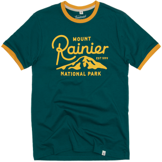 Mount Rainier Type Ringer Tee: Verdant/Spectra Yellow / L