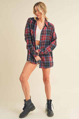 Katie Flannel Shirt: Red / Contemporary