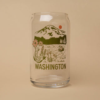 WA Mountain Lake Beer Can Glass