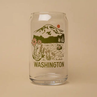 Wa Mountain Lake Beer Can Glass