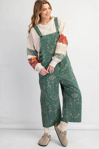 Ethnic Printed Loose Fit Overall Pants