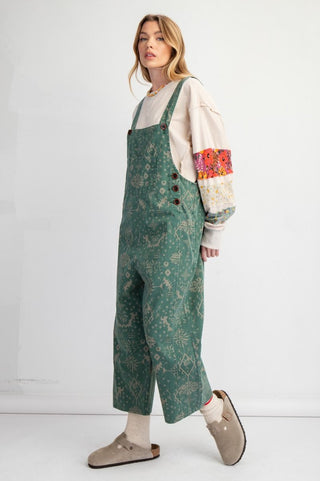 Ethnic Printed Loose Fit Overall Pants