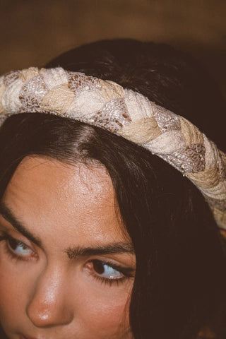 Beige Braided Headband