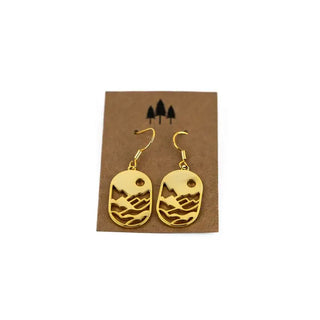 Mountain Sun Earrings- Gold