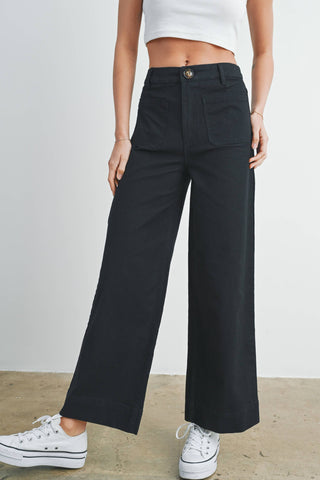 Black Wide Leg Denim Pant