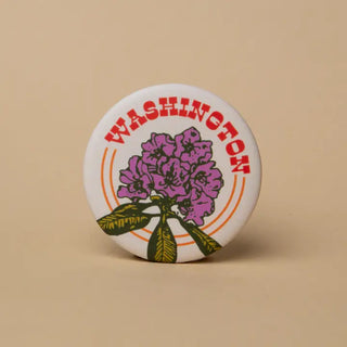 Wa State Flower Round Magnet