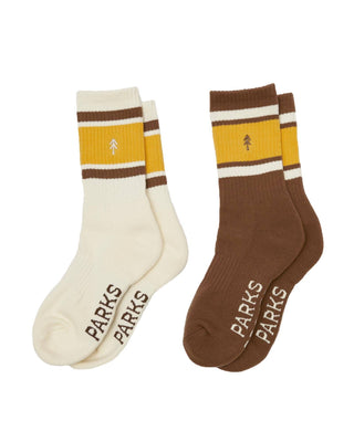 Trail Crew Tube Sock 2 Pack: White And Gold / M/L
