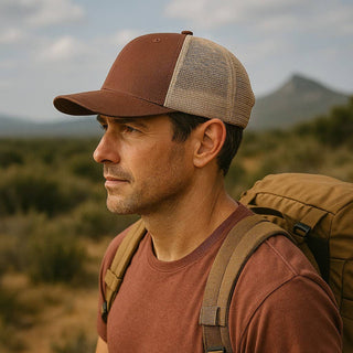 Mount Rainier National Park Snapback Trucker Hat w/ Patch: Black on Black Mesh