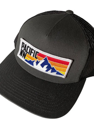Pacific Nw Stripes | Patch Hat | Curved Bill Trucker