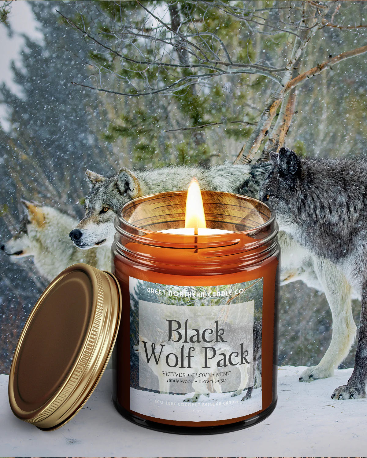 Black Wolf Pack 9 oz Eco Lux Candle