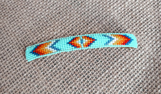 Native Hand Beaded Barrette Large Clip