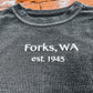 Navy Corduroy Sleeve Forks, WA Puff Sweater