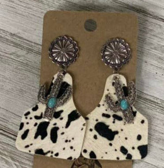 Cowhide Dangle Earrings