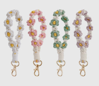 Macrame Floral Keychain